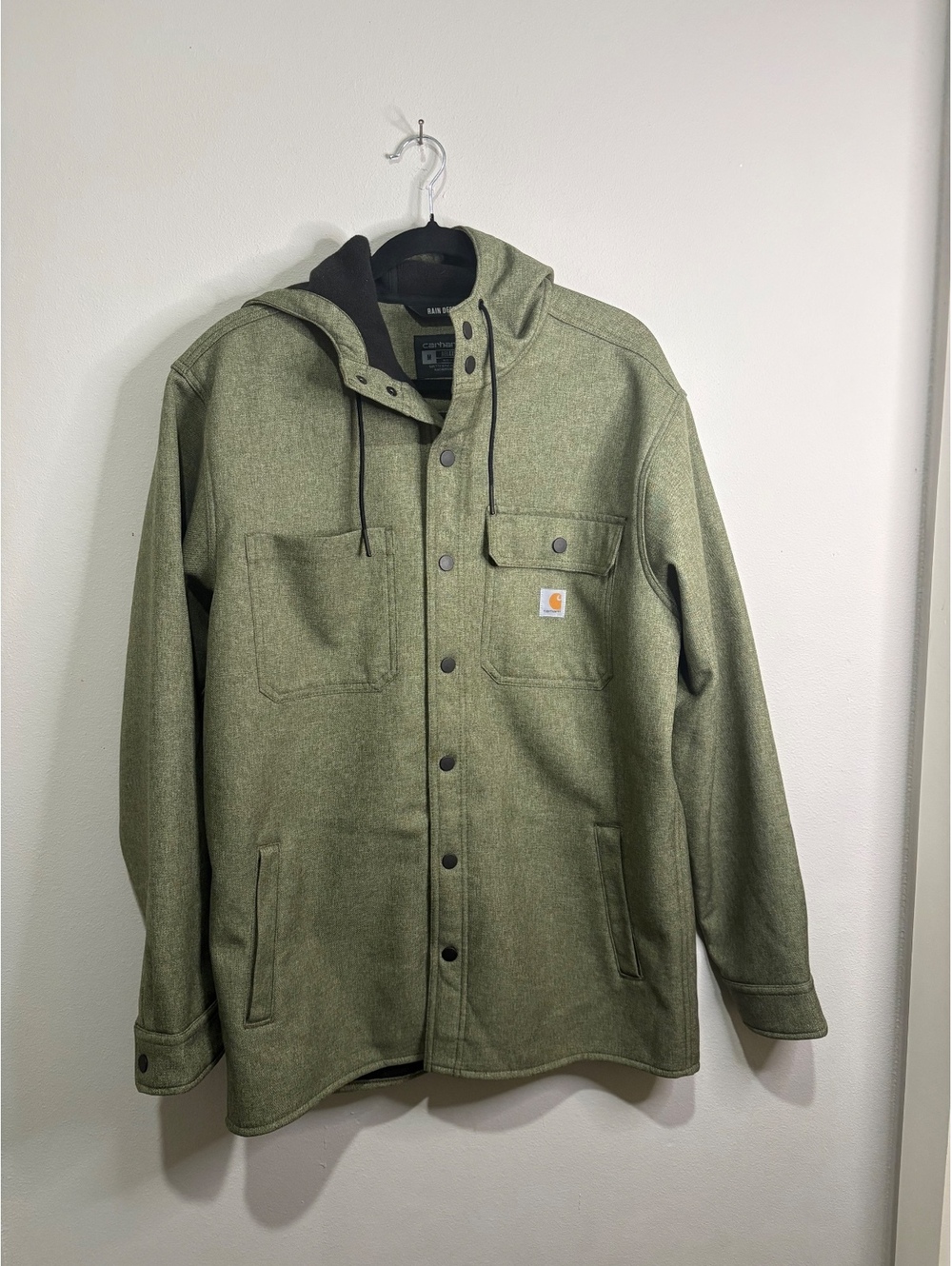 Carhartt Rain Defender Relaxed Fit Hooded Jacket Medium Olive Green
